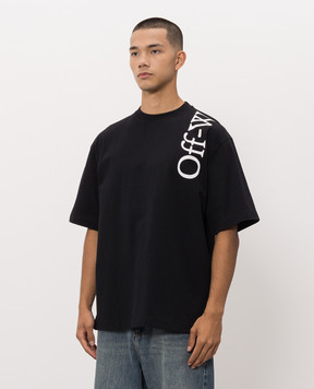 Off-White Black T-shirt with contrast logo 44MAA120F26J010