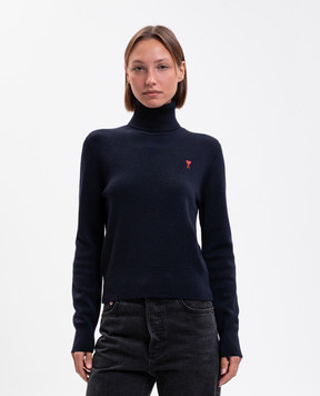 Ami Paris Blue merino wool golf FKS827001