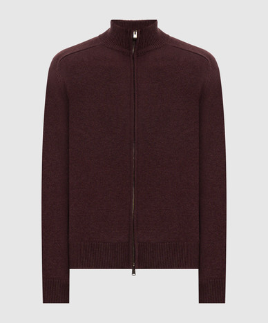 Burgundy cashmere cardigan