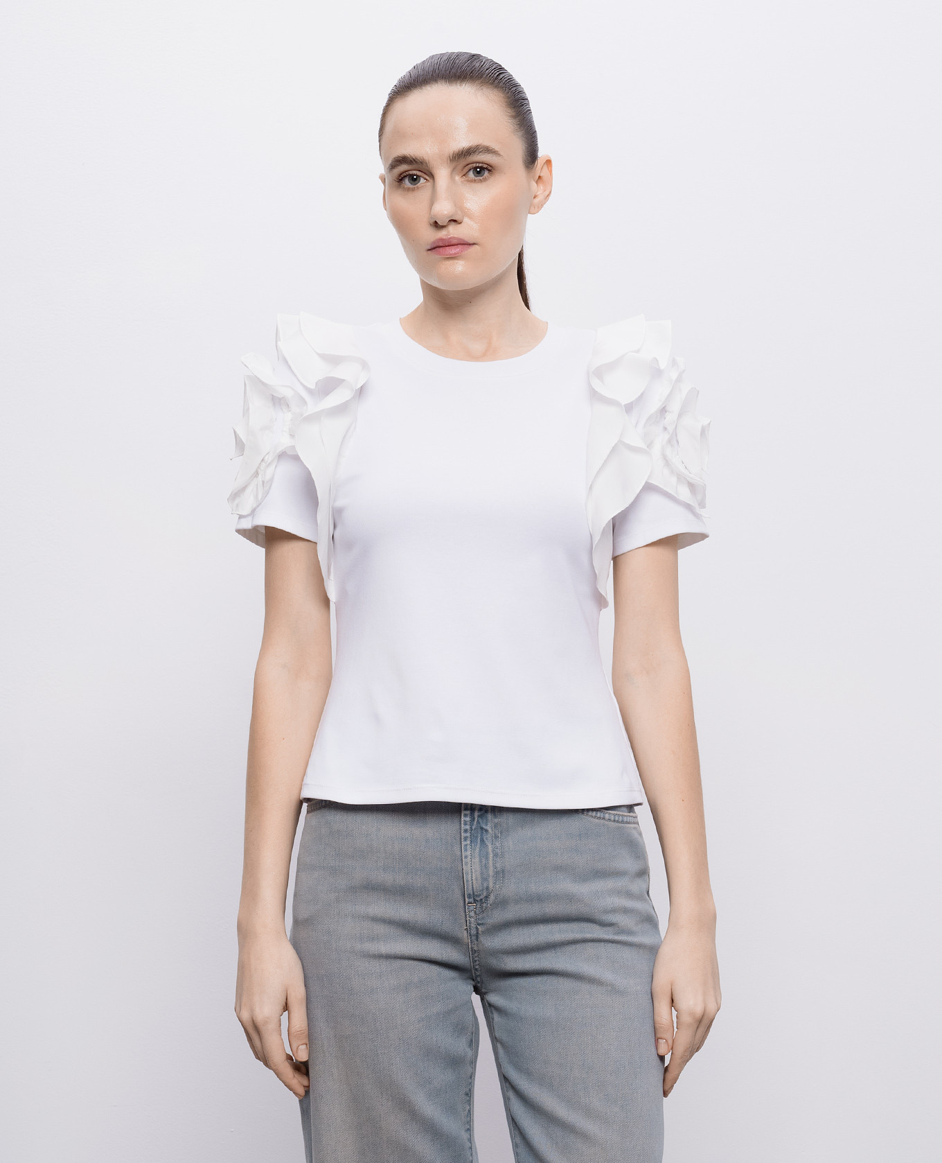Kinsley white ruffled t-shirt Christy Lynn 3
