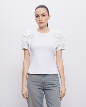 Christy Lynn Kinsley white ruffled t-shirt CLB417F33