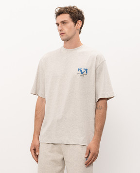 Off-White Grey Melange Half Arrow T-shirt 44MAA120F26J007