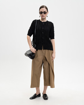 Y`S Yamamoto Black cardigan with short sleeves YQK63045