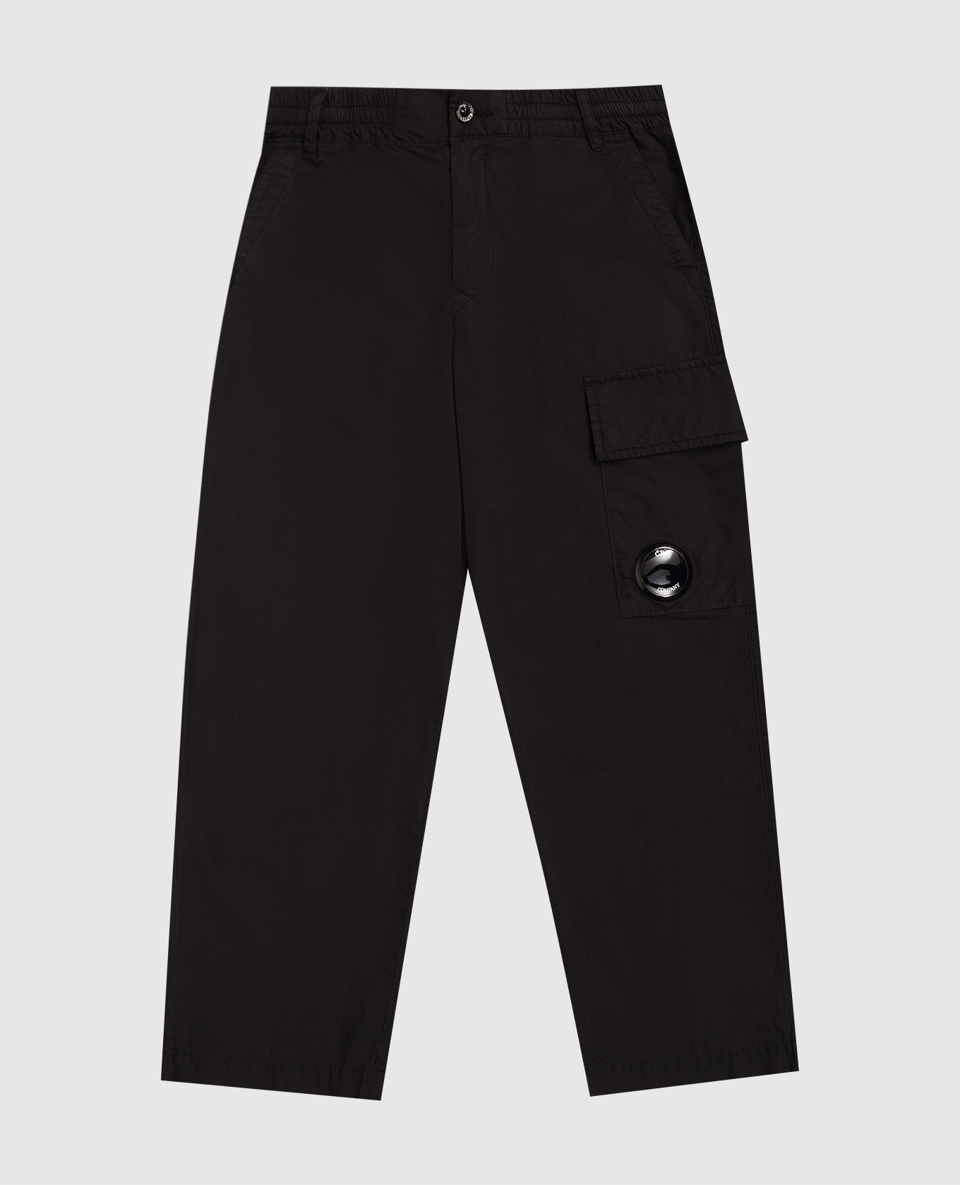 Children's black pants with logo patch