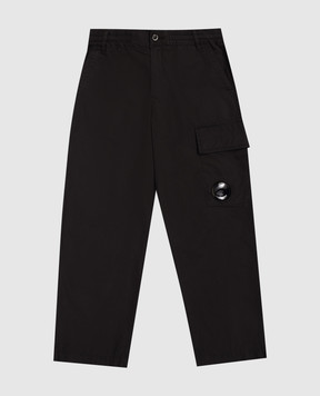 C.P. Company Children's black pants with logo patch CUP014LLC051014