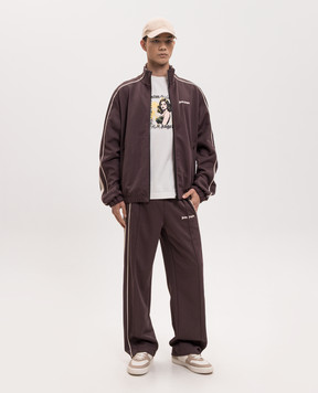 Palm Angels Brown sweatpants with logo print PMCJ04JS26FAB001