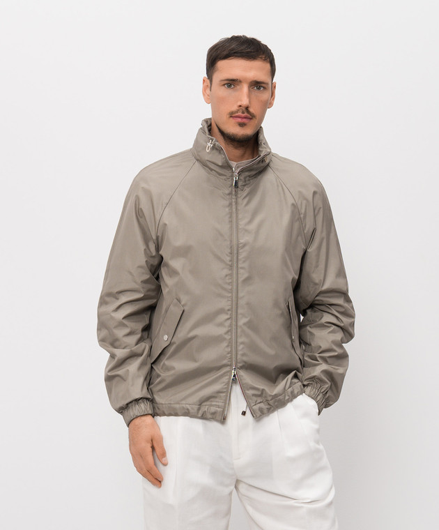 Brunello Cucinelli - Khaki silk jacket MZ4216542 - shop with