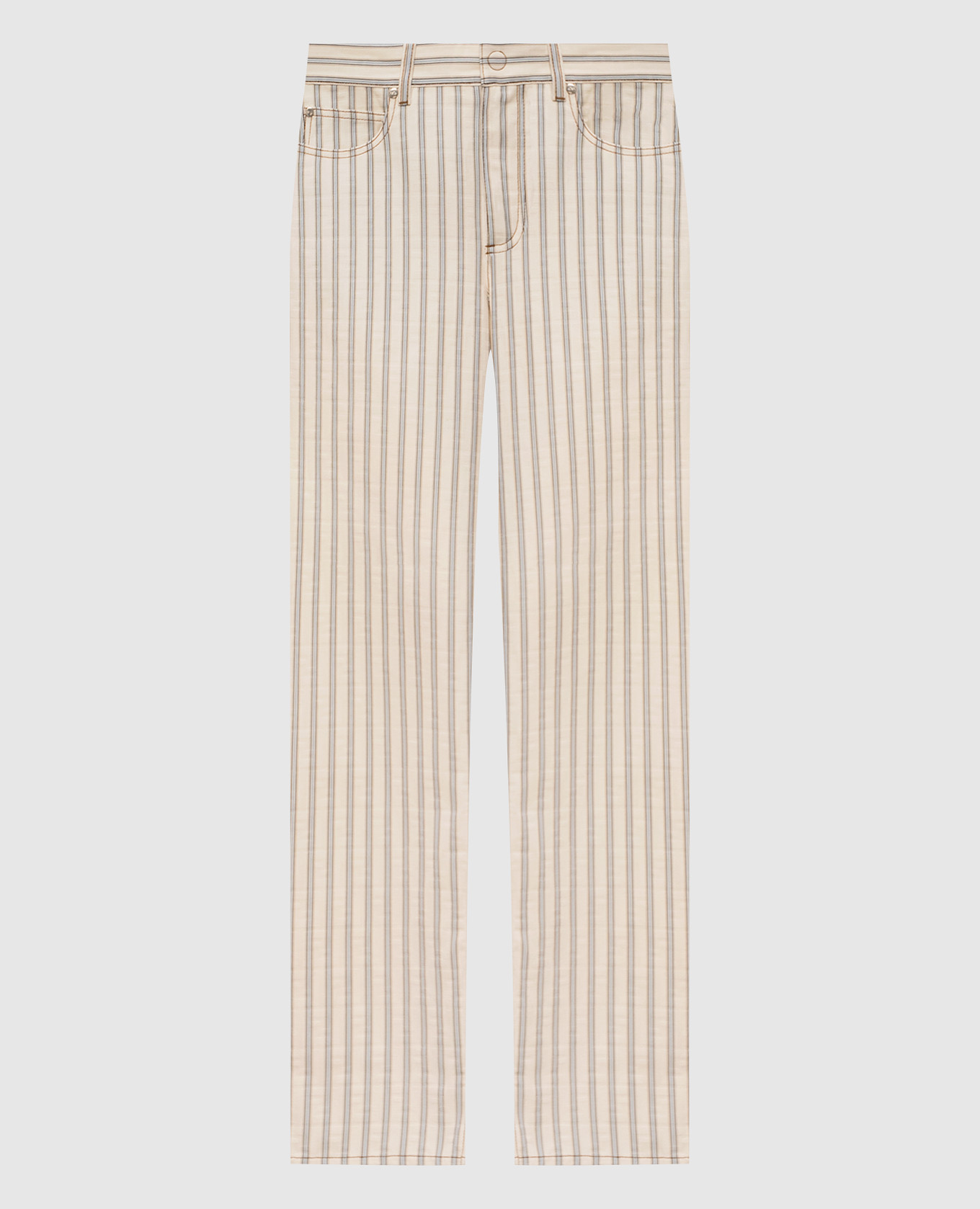 Beige gestreepte broek