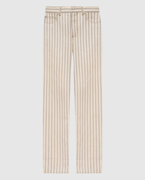Fendi Beige striped pants FLP882AOHT