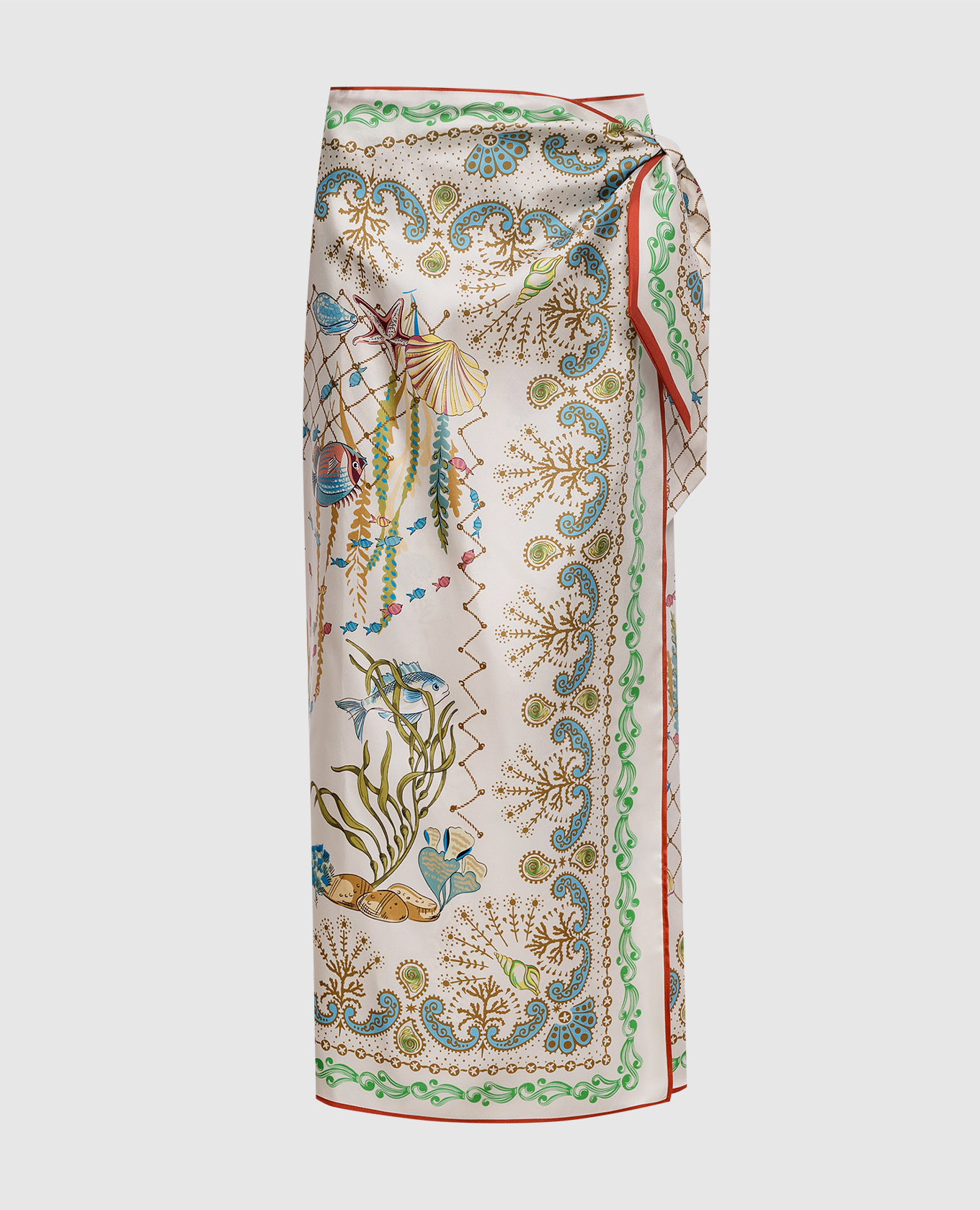 

Dorothy ivory printed silk pareo MANTERO 1902, Beige