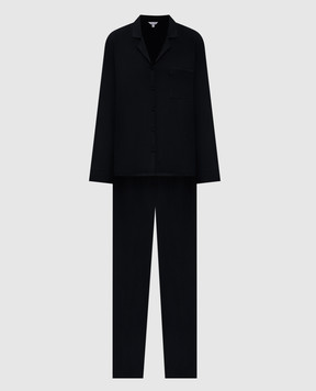 Dore & Rose Black pajamas with logo patch TENCELPJSET