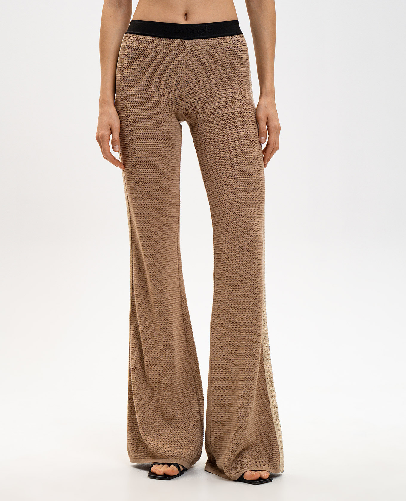 Brown flared pants with stripes Palm Angels 3