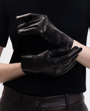 Sermoneta Gloves Black leather gloves 301A