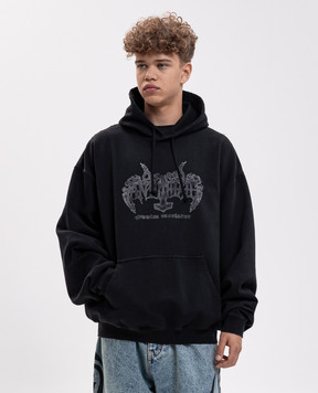 Vetements Black hoodie with print MH27HD201B