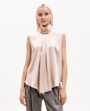 Brunello Cucinelli Beige silk top MPC59B1G14