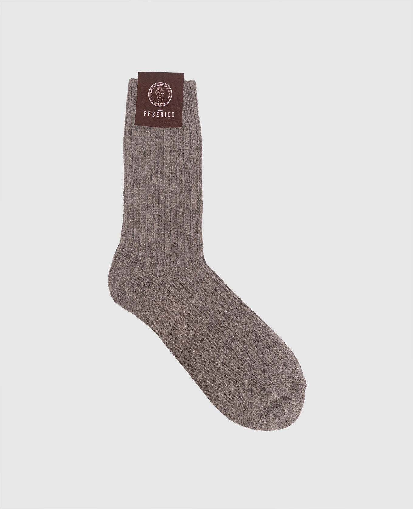 Gray socks with wool and silk