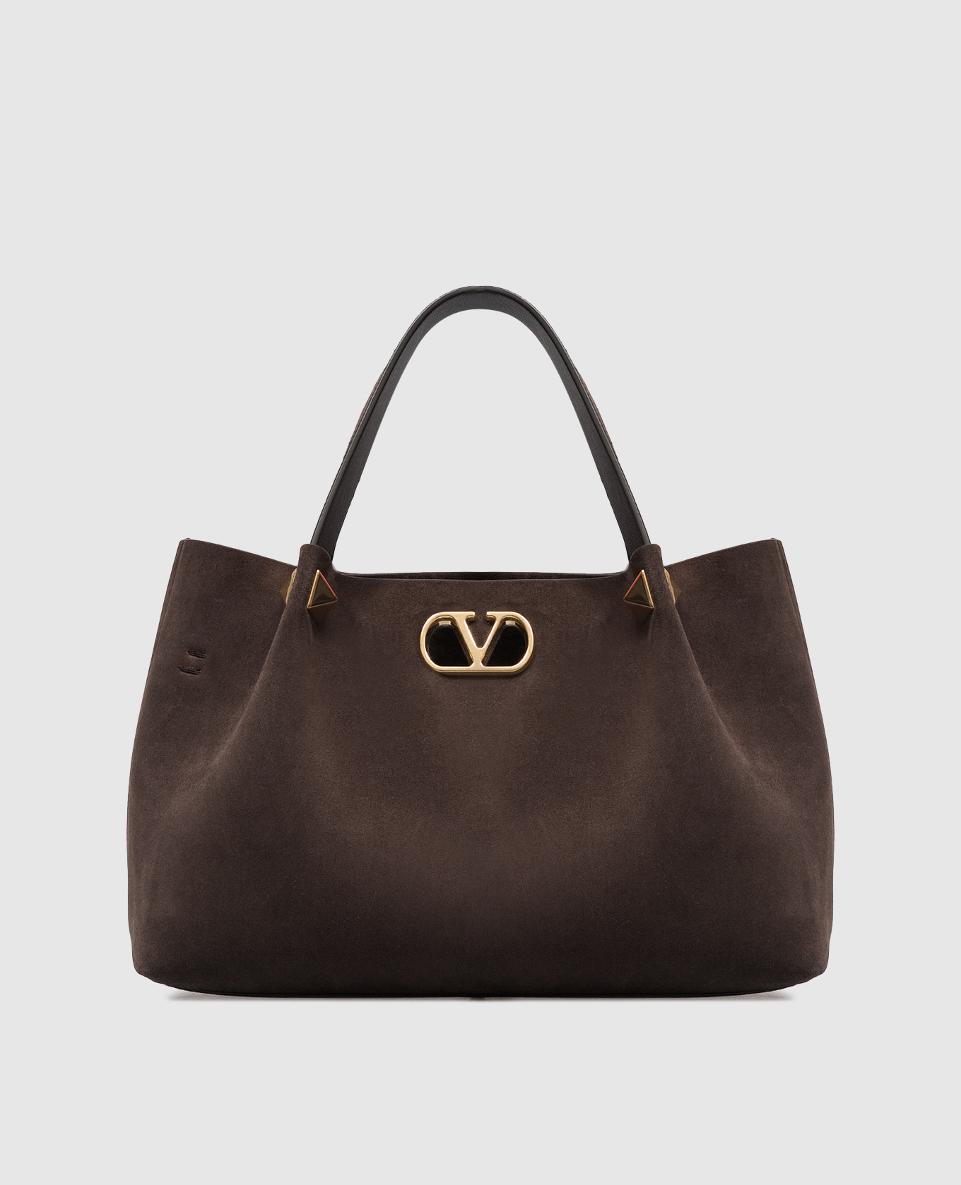 Brown suede tote bag