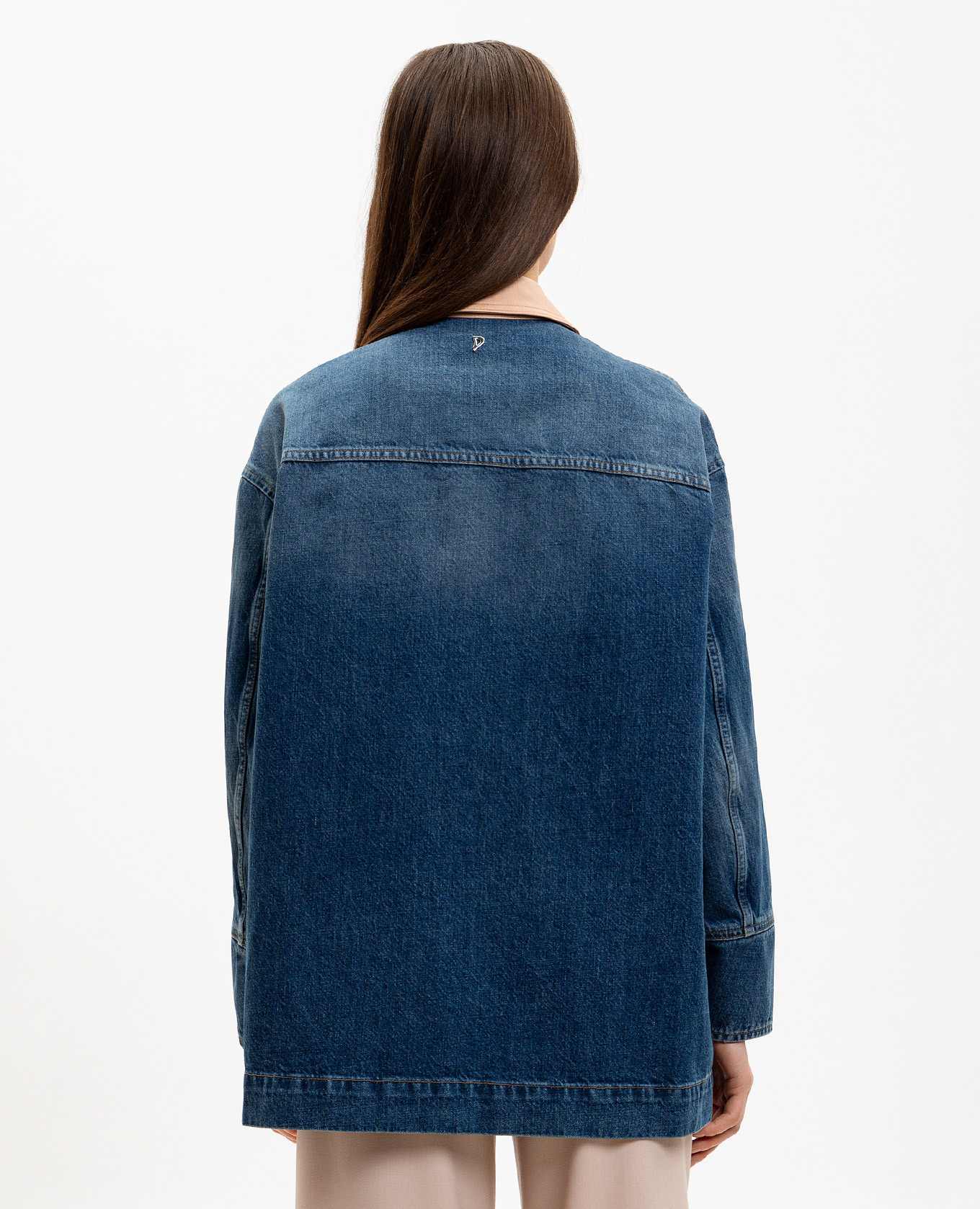 

Blue denim jacket with contrast collar Dondup
