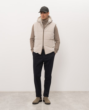 CAPOBIANCO Beige corduroy vest 21M145VLNY
