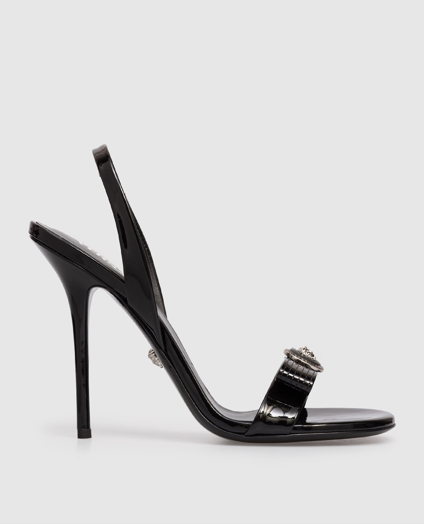 

Gianni Ribbon black patent leather sandals Versace
