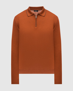 Stefano Ricci Terracotta wool, silk and cashmere polo with monogram KE08004P30E26374