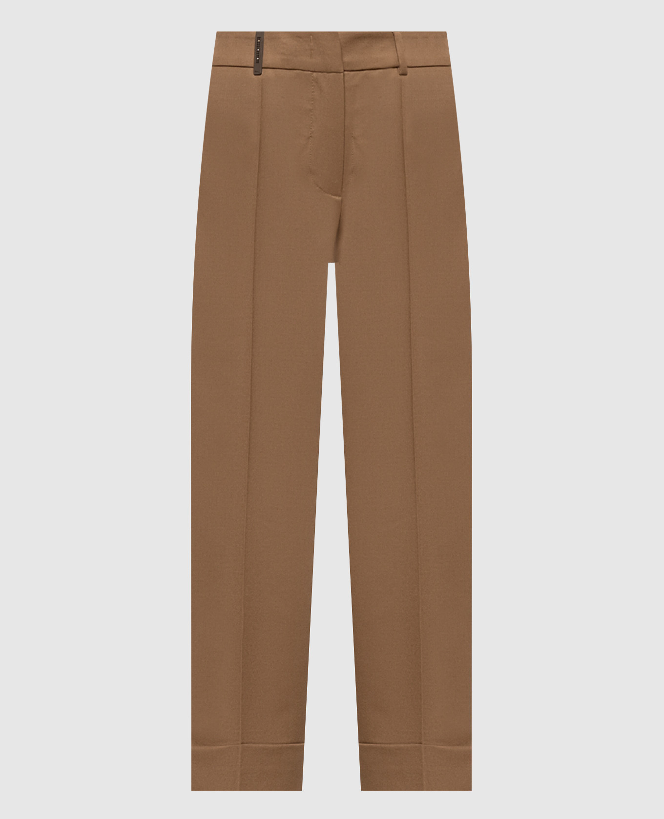 Brown wool trousers with lapels Peserico