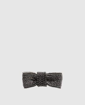 Peserico Gray pin badge with monil chain E35554C0CC983