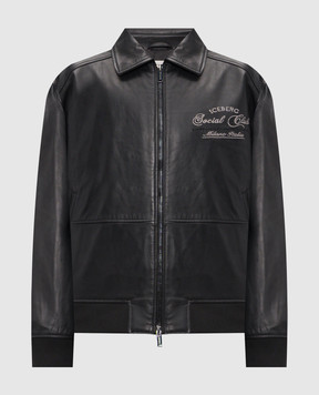 Iceberg Black leather jacket Social Club ZO206805