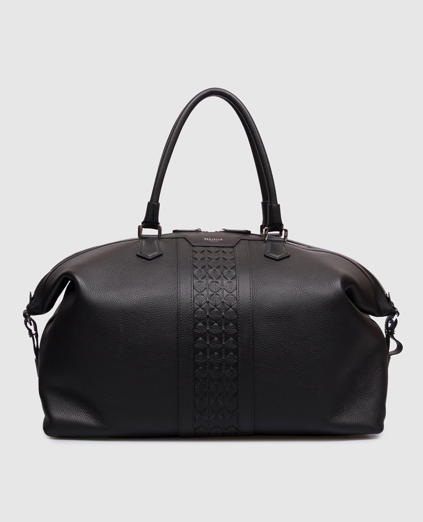 Black leather travel bag