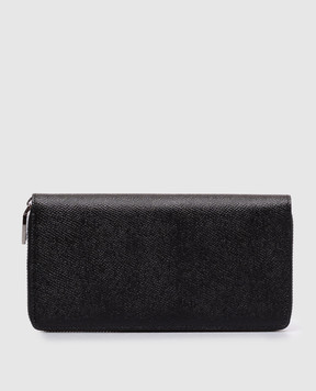 Dolce&Gabbana Black leather wallet with metal plate BP1672AG219