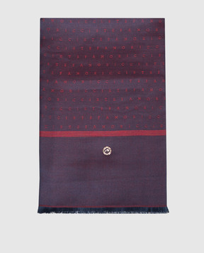 Stefano Ricci Purple silk and cashmere scarf MWA63000407442