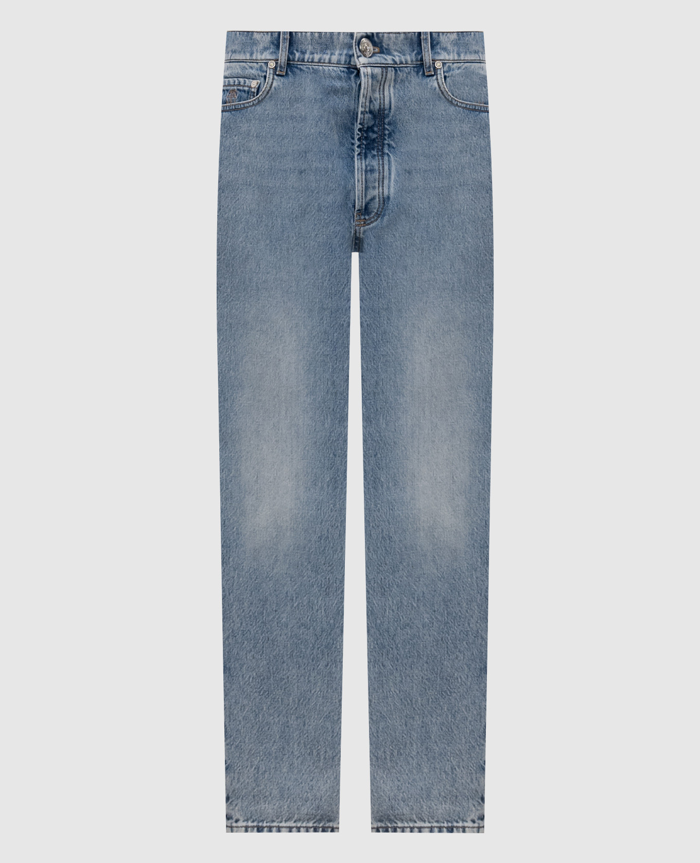 Blue jeans with a worn effect