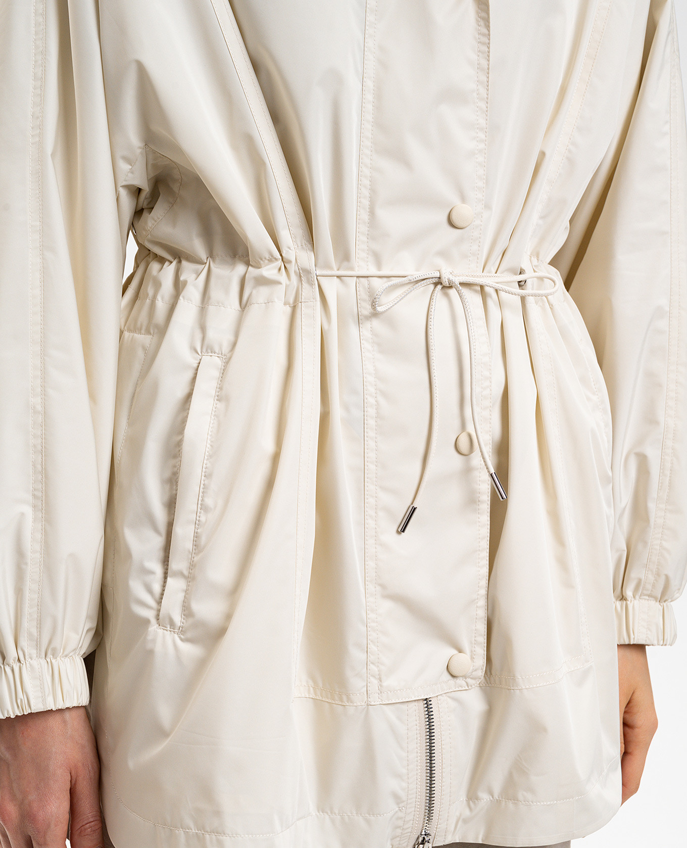 

Beige windbreaker with hood Yves Salomon Army