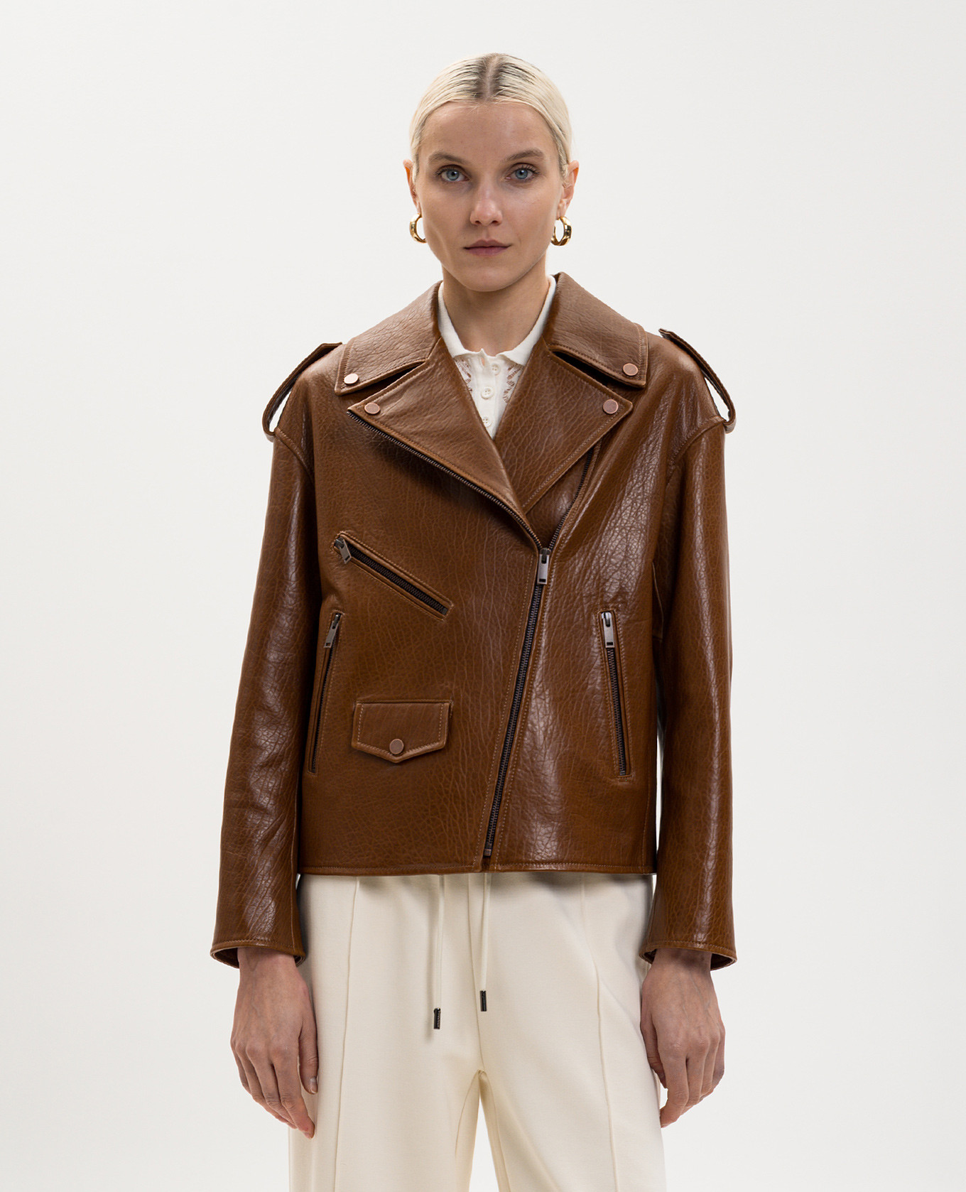 

Brown leather jacket Babe Pay Pls