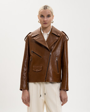 Babe Pay Pls Brown leather jacket 2518ARIZONA