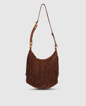 Balmain Ébène brown suede hobo bag GN0BT053LWSF