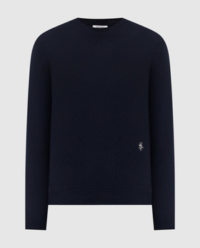 Sporty & Rich Blue SRC cashmere and wool sweater WS08362302BL106