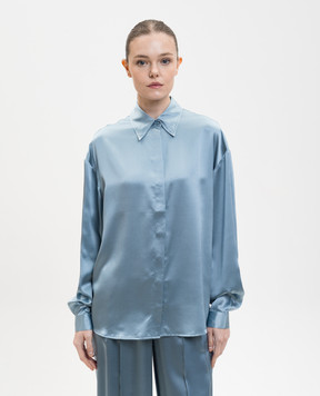 Jacob Lee Blue silk blouse WSS0085SS26AB