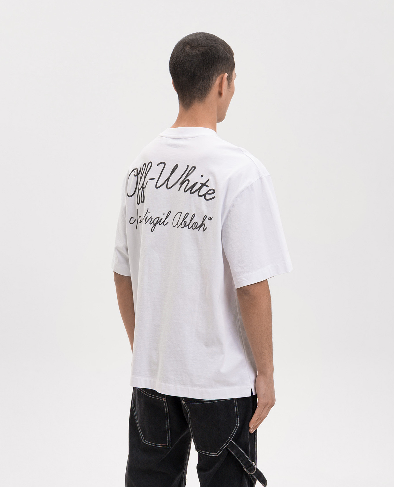 White T-shirt with contrast logo print Off-White 4