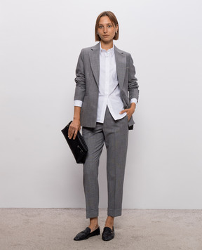 Peserico Gray jacket with patterned wool A0170206413