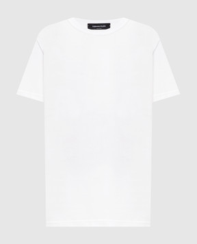 Fabiana Filippi White T-shirt with a monil chain JED266F133L796