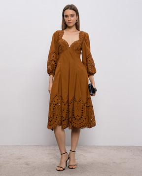 Charo Ruiz Brown Corbin midi dress 263615