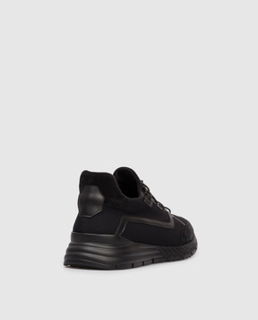 Stefano Ricci Black combination sneakers with monogram logo UV689G2402TSDPWY
