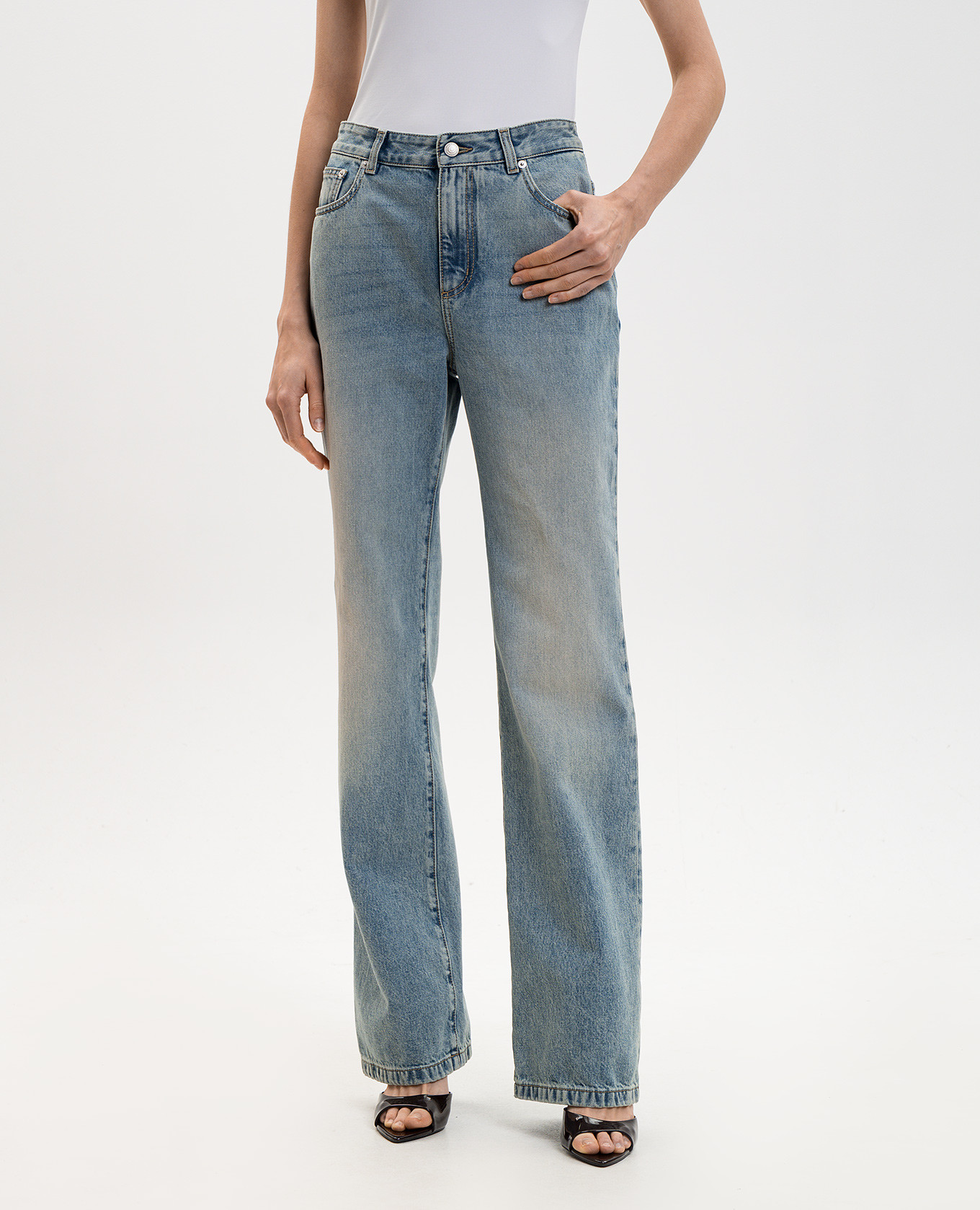 

Blue jeans with logo patch Alexander McQueen