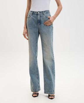 Alexander McQueen Blue jeans with logo patch 854456QMAD0