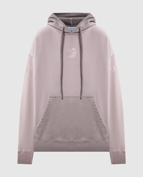 Off-White Pink hoodie with branded print 2FE00485T