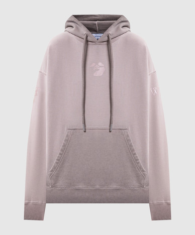 Pink hoodie with branded print