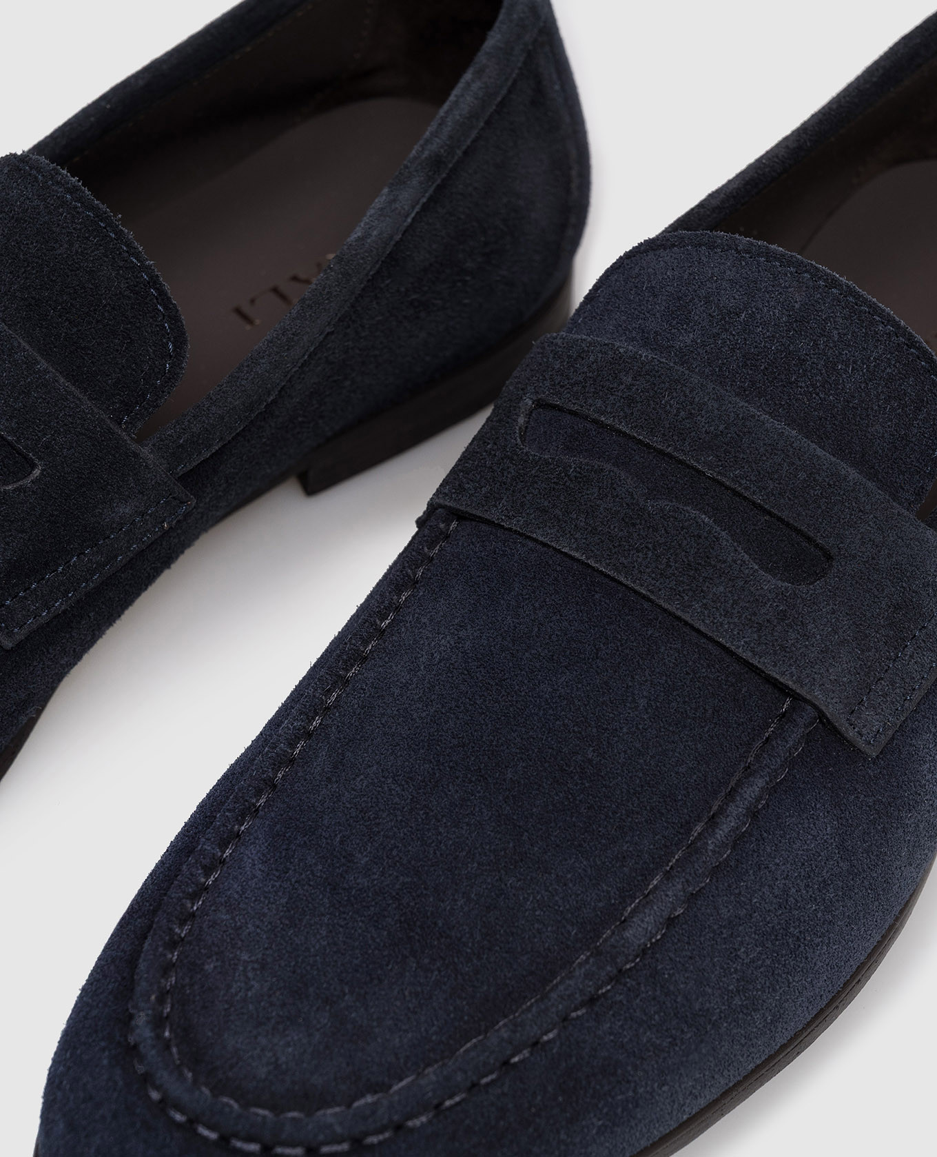 Blue suede loafers Canali 5