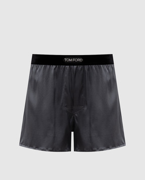 Tom Ford Grey silk boxers with logo T4LE41010