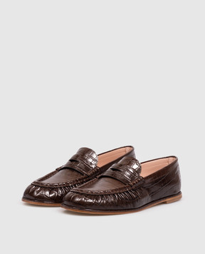 Stuart Weitzman Spencer brown patent leather loafers SO351